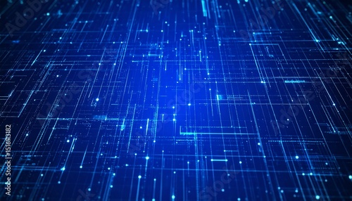 Abstract Blue Digital Network.