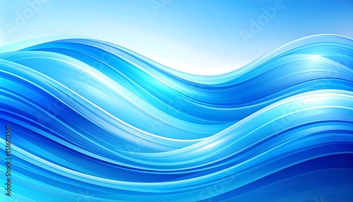 Abstract Blue Ocean Waves.