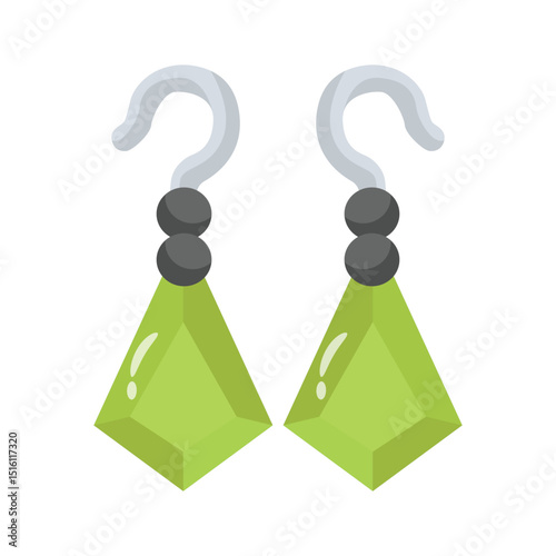 A captivating 2d icon of stylish earrings