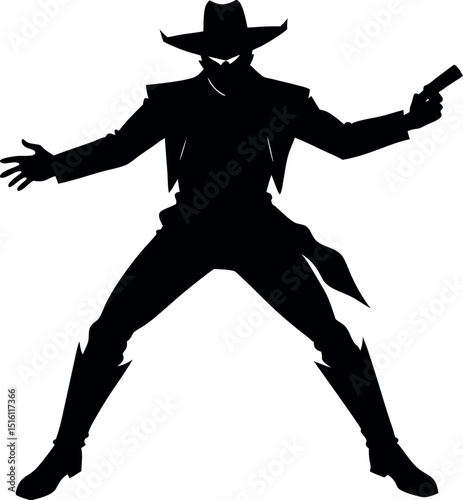 Cowboy with handgun