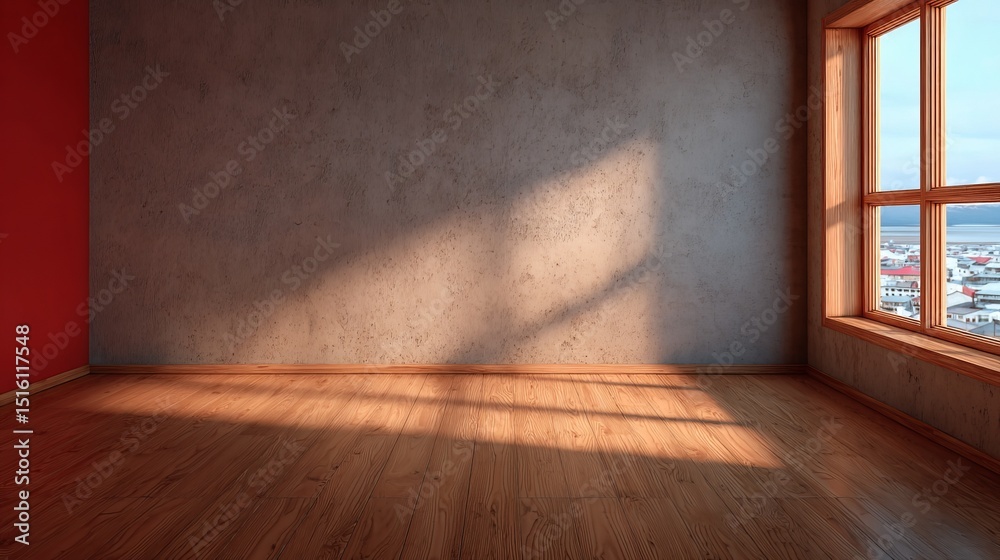 Sunlit Interior Ambiance A Minimal Elegant Space Featuring Wooden Floors and Striking Light Play Sunlit Interior Ambiance A Minimal Elegant Space Featuring Wooden Floors and Striking Light Play