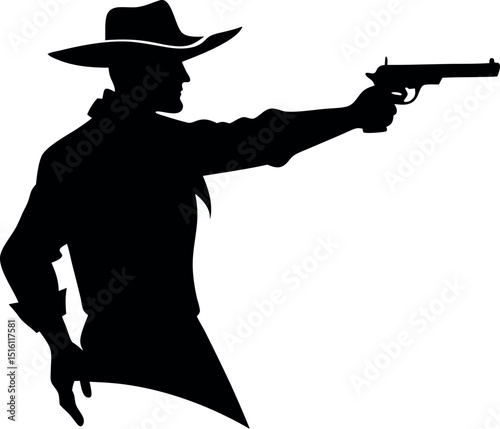 Cowboy with handgun