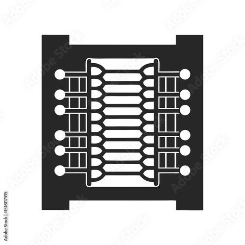 Condenser coil icon vector silhouette illustration isolated on white background