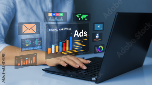 Tableau sur toile Digital marketing concept