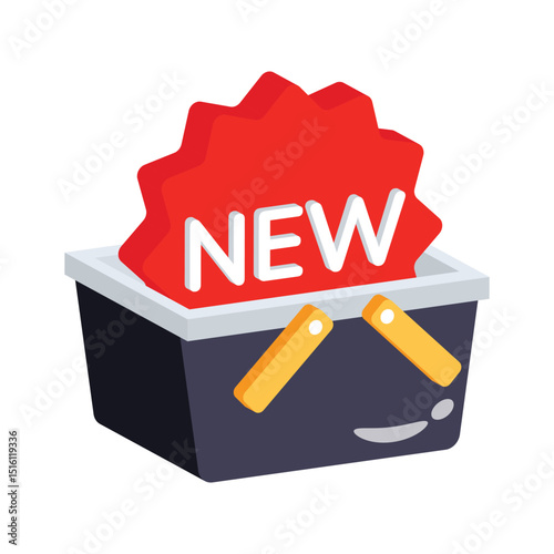 Premium 2d icon of new item handbasket