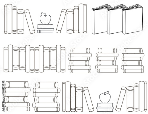 71 book reading tracker vector design with bookshelfes