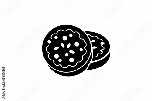 cookie icon vector silhouette illustration isolated on white background