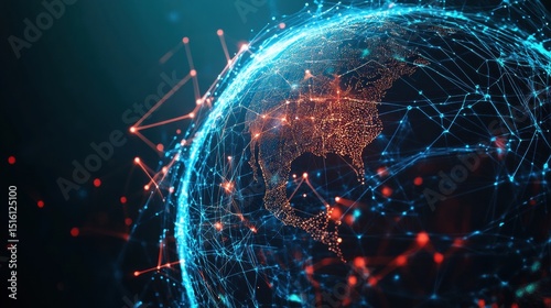 Glowing Holographic AI Globe with Neural Connections