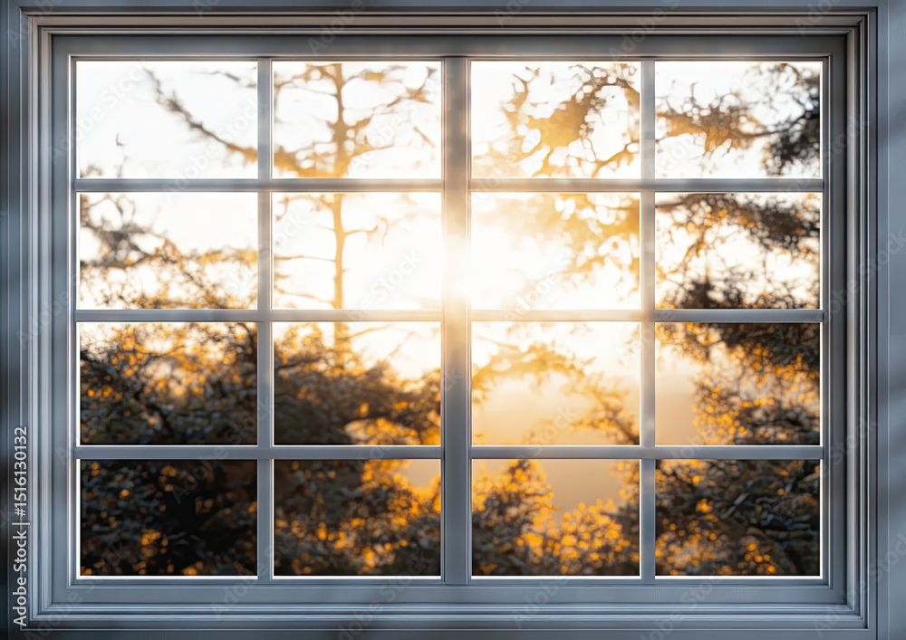 Obraz premium Sunset through window