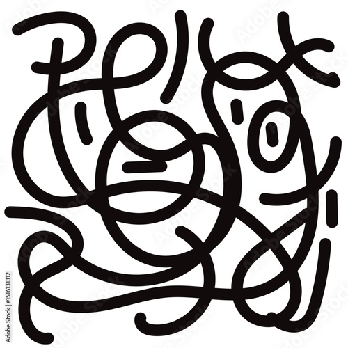 Abstract Black Line Art Background