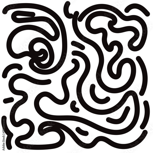 Abstract Black Line Art Background
