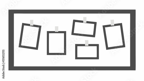 Gallery Wall Photo Board With Pinned Polaroid Frames Bulletin Board Home Decor Display Aesthetic