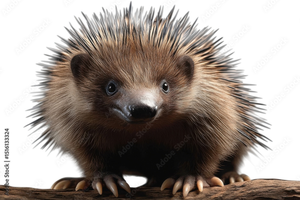 Fototapeta premium echidna on white background wildlife portrait