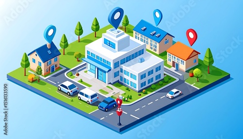 GPS Location City Map.