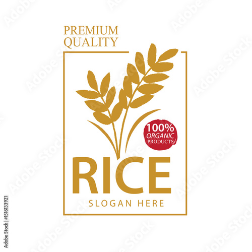 Rice. Logo design template vector illustration.