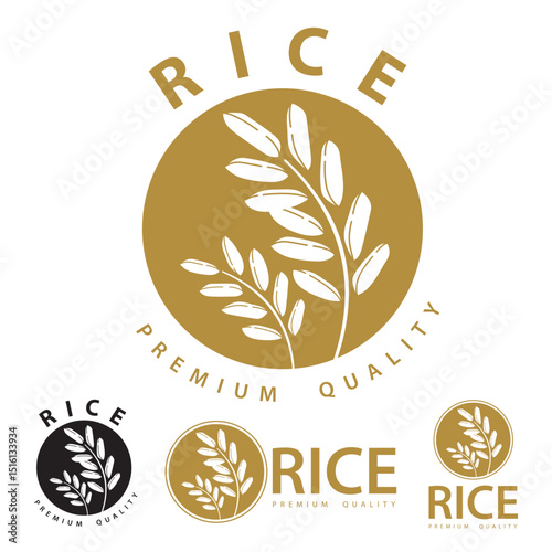 Rice. Logo design template vector illustration.