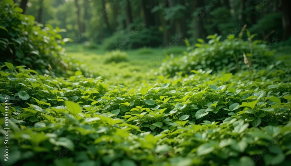 Obraz premium Lush green moss flourishes on a tree branch and the forest ground, showcasing nature's vibrant summer growth and intricate texture