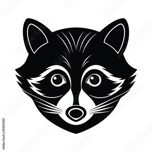 Raccoon Head with Mask Like Markings