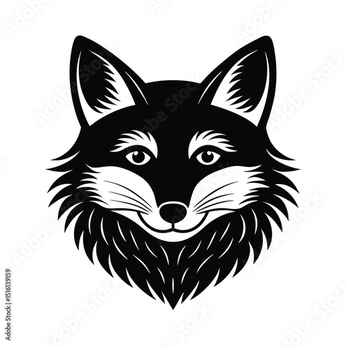 Red Fox Head with Bushy Cheeks