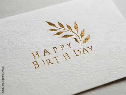 White card embossed with 