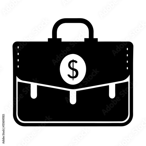 Briefcase with Dollar Sign Vector Design: Case Containing Money Symbol photo
