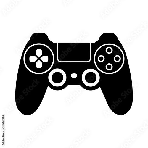 Game Controller Vector: Symmetrical Buttons and Joystick Design