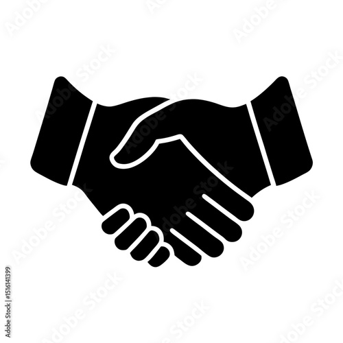 Handshake Vector: Two Hands Shaking in Front-Facing View