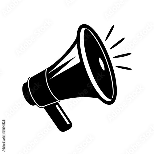 Megaphone Vector: Cone-Shaped Speaker with Sound Waves