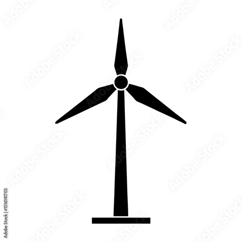 Modern Wind Turbine Vector – Three-Blade Turbine on Tower
