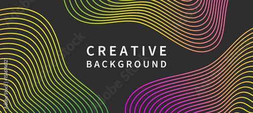 Creative modern abstract background with gradient lines, rainbow ribbons, waves. Bright and juicy banner. Vector templates for celebration, ads, cover, poster, sales