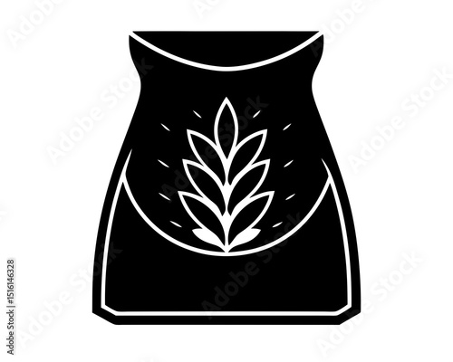 Flour bag vector silhouette illustration isolated on white background