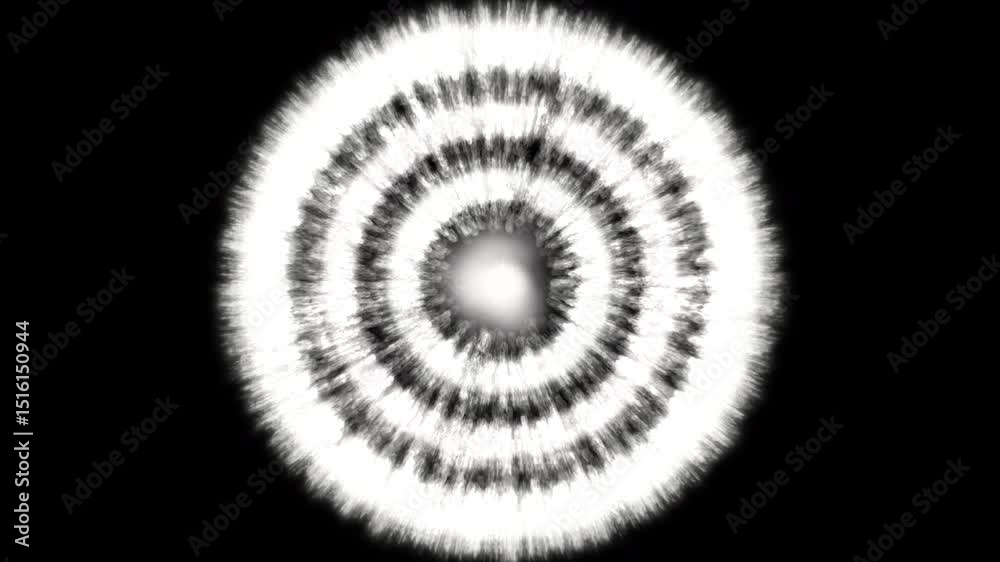 Atomic structure simulation with active concentric electron levels and pulsating nucleus.