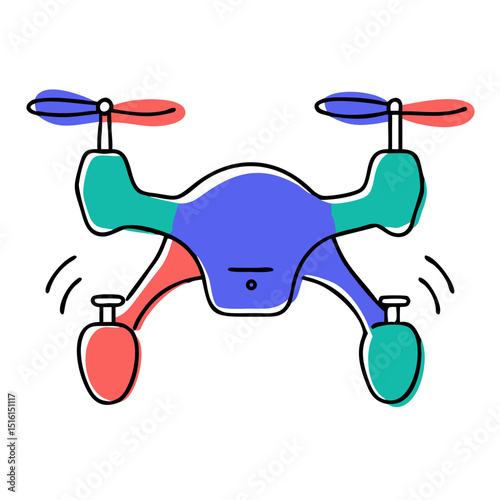 Colorful drone icon in modern vector illustration