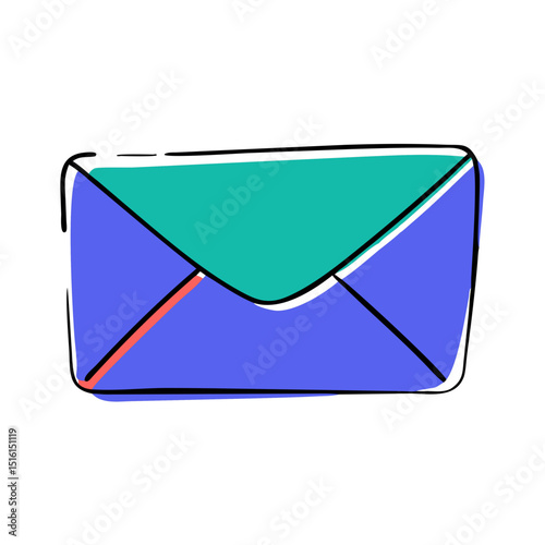 Colorful envelope icon in modern flat design