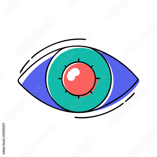 Abstract colorful eye illustration on white background