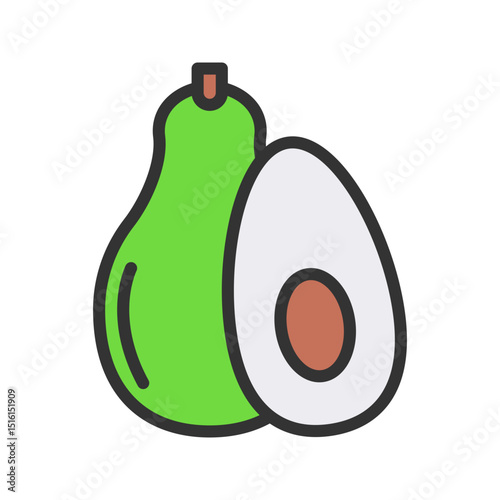 Avocado icon vector image. Suitable for mobile apps, web apps and print media.