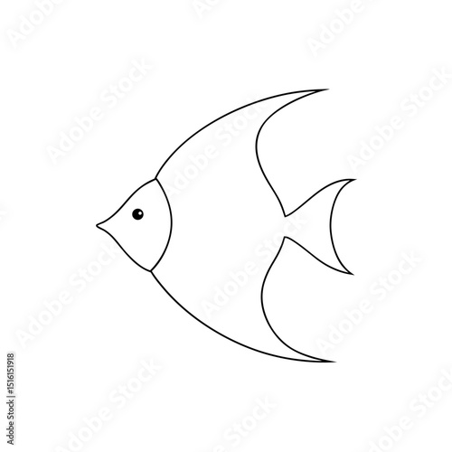 Exotic Freshwater Angelfish Clipart For A Tropical Aquarium Themed Design