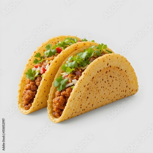 Tacos with white color background.