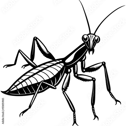grasshopper on white background