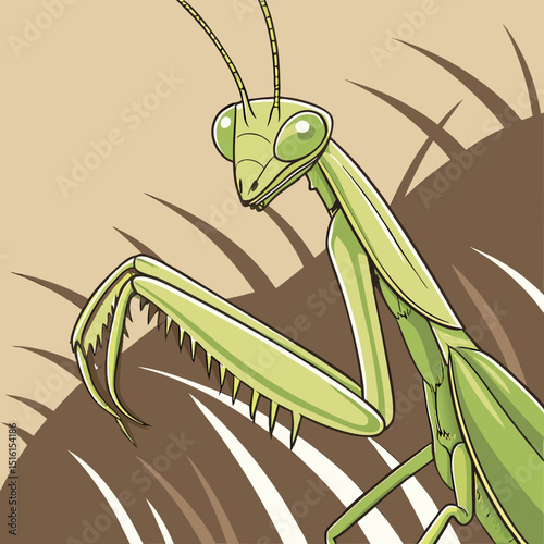 praying mantis vector