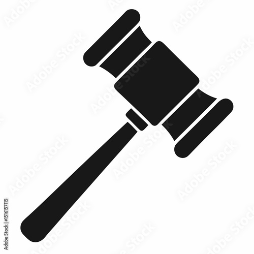 Gavel icon vector silhouette illustration isolated on white background