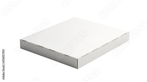 Blank White Cardboard Box on Transparent Background