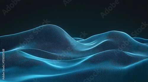 Abstract digital wave pattern in teal blue.