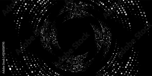 Halftone circular dotted frames set. Circle dots texture isolated on white background. Spotted spray texture. Vector abstract design element spiral circle sound wave vector dots circle spiral