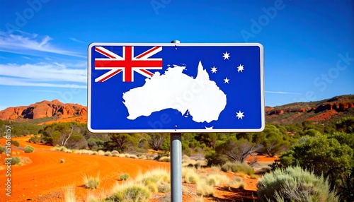 Australian Outback Welcome Sign.