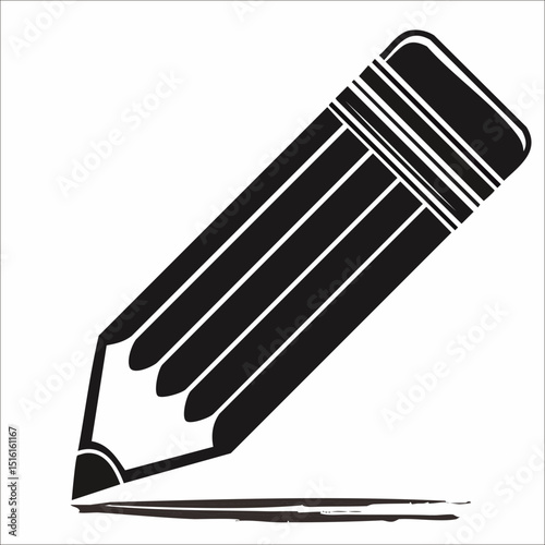 Detailed Stylized Black and White Pencil Drawing Creative Design Element