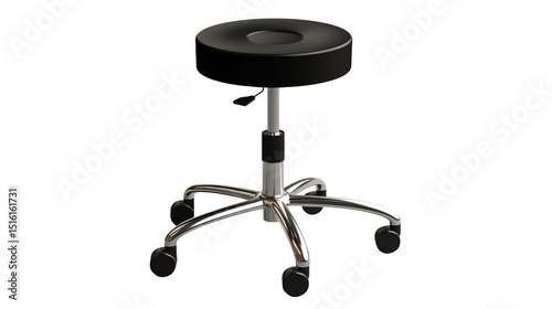 Modern Black Rolling Stool Adjustable Height Office Chair Furniture Design