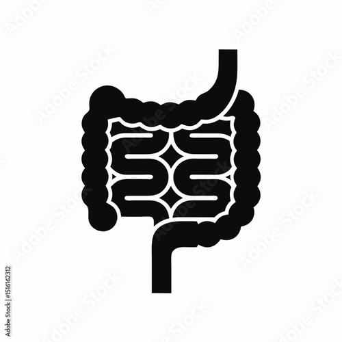 Gut icon vector silhouette illustration isolated on white background
