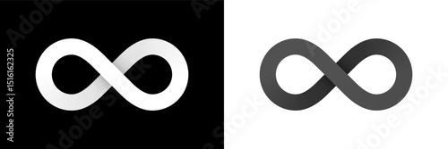 Black and white infinity symbols. Vector