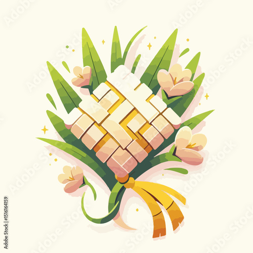vector rice cake image on eid al-fitr